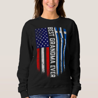 Sudadera Bandera estadounidense y bandera griega mejor abue