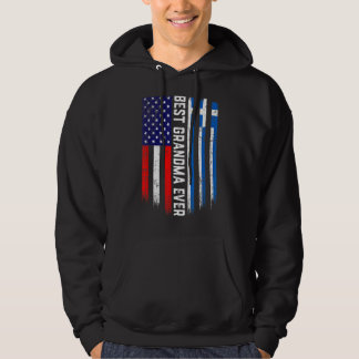 Sudadera Bandera estadounidense y bandera griega mejor abue