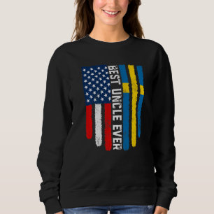 Sudadera Bandera estadounidense y bandera sueca mejor famil