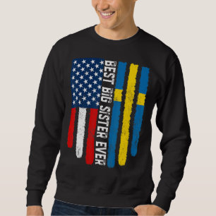 Sudadera Bandera estadounidense y bandera sueca mejor herma