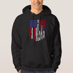 Sudadera Bandera estadounidense y mejor abuela de Serbia