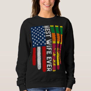 Sudadera Bandera estadounidense y mejor esposa en la histor