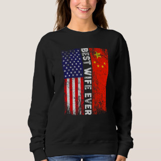 Sudadera Bandera estadounidense y mejor familia de esposa e
