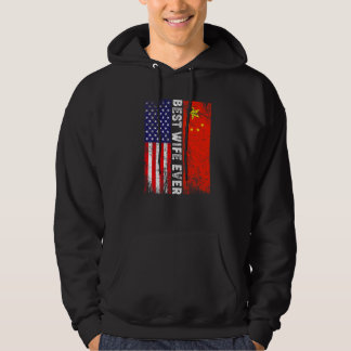 Sudadera Bandera estadounidense y mejor familia de esposa e