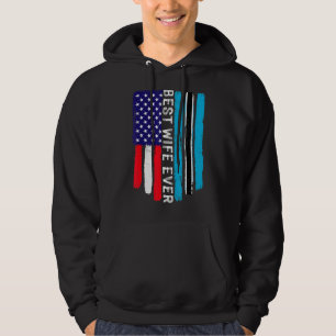 Sudadera Bandera estadounidense y mejor familia de la espos