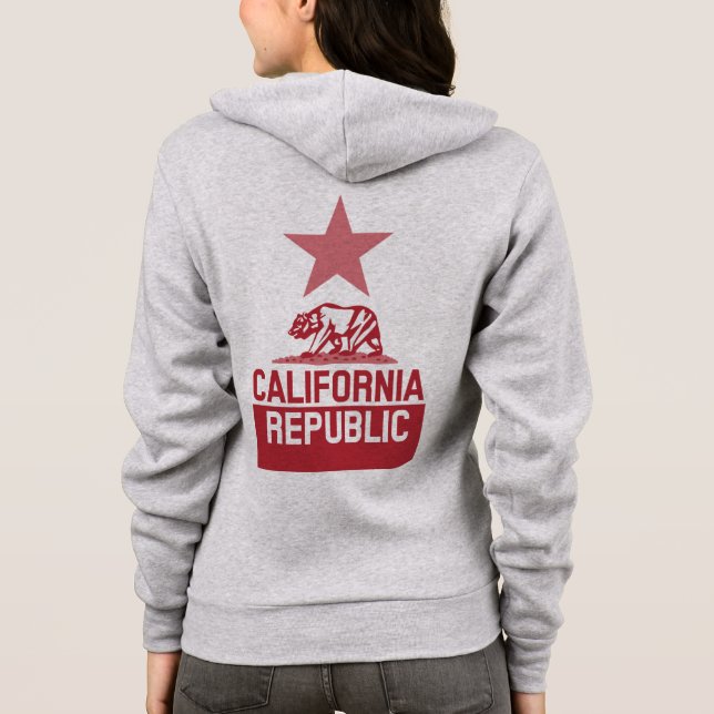 Sudadera Bandera estatal de la REPÚBLICA CALIFORNIA (Reverso)