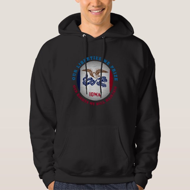SUDADERA BANDERA ESTATAL IOWA HAWKEYE (Anverso)