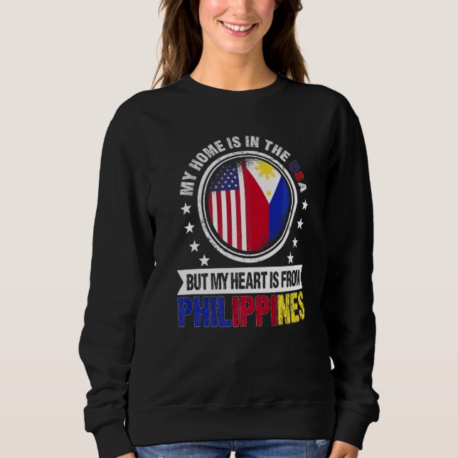 Sudadera Bandera filipina americana Corazón Filipinas ameri (Anverso)