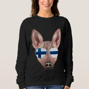 Sudadera Bandera Finlandesa Perro Terrier Americano sin Pel