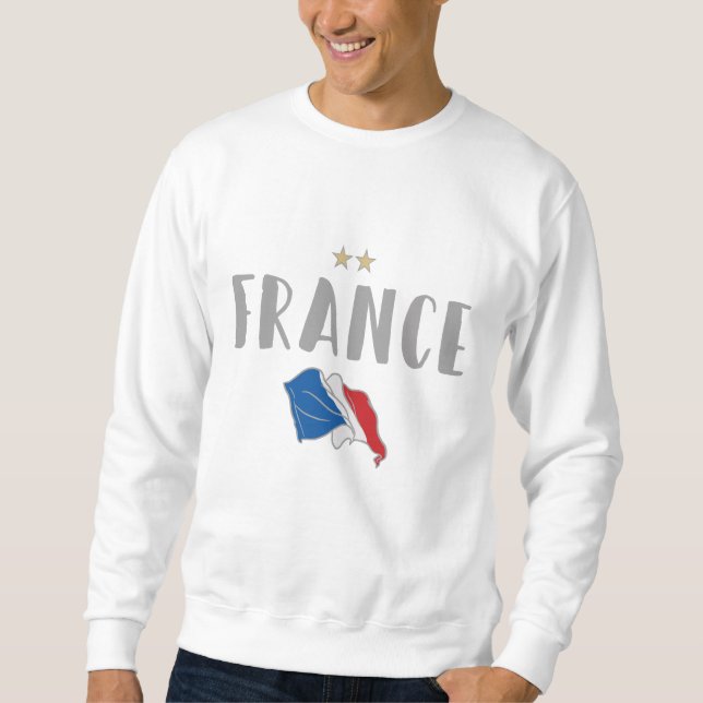 Sudadera Bandera francesa de la camiseta de hinchas de fútb (Anverso)