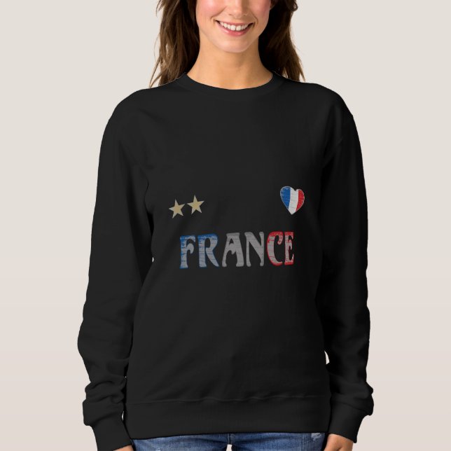 Sudadera Bandera francesa de la camiseta de hinchas de fútb (Anverso)