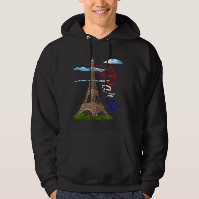 Sudadera Bandera francesa de la Torre Eiffel París (Anverso)