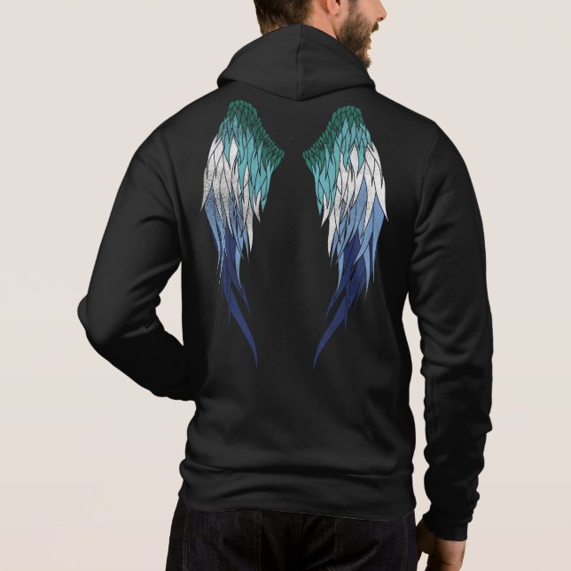 Sudadera Bandera gay masculina - Halo - Wings (Reverso)