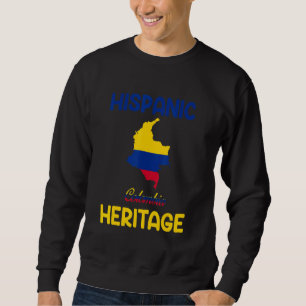 Sudadera Bandera Herencia Hispana Colombia Mapa Latino Heri