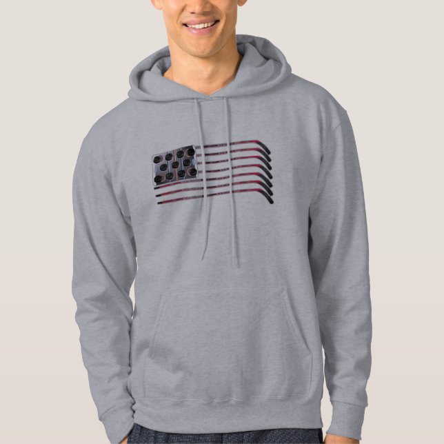 Sudadera Bandera Hoddie del hockey de los E.E.U.U. (Anverso)