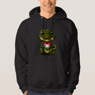 Sudadera Bandera húngara Caimán lindo Corazón Orgullo húnga