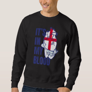 Sudadera Bandera inglesa venas de sangre del corazón manos 