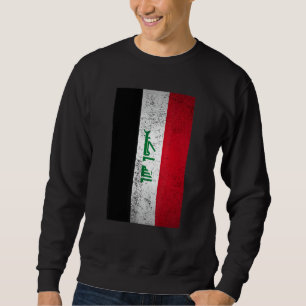 Sudadera Bandera iraquí ondulada retro Medio Oriente árabe
