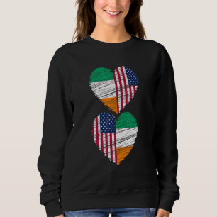 Sudadera Bandera irlandesa americana Corazón Orgullo de ciu