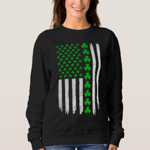 Sudadera Bandera irlandesa americana trébol de la suerte dí