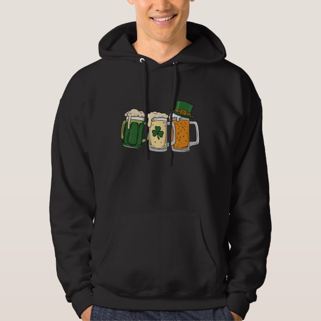 Sudadera Bandera irlandesa de cerveza St Patrick's Day Sham (Anverso)