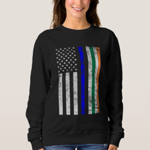 Sudadera Bandera irlandesa norteamericana delgada línea azu