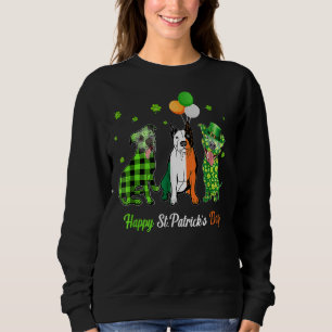 Sudadera Bandera irlandesa tres perros Pitbull Happy St Pat