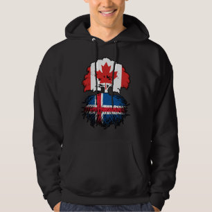 Sudadera Bandera islandesa de raíces de árboles de Canadá i