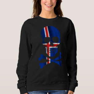 Sudadera Bandera islandesa Diseño Bandera Skull Islandia