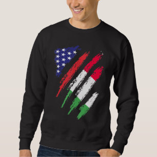 Sudadera Bandera italiana cultivada en Estados Unidos USA P