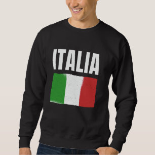 Sudadera Bandera italiana de Italia Grande Negrita Simple S