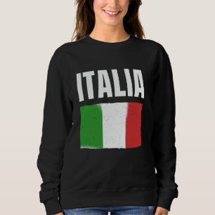 Sudadera Bandera italiana de Italia Grande Negrita Simple S