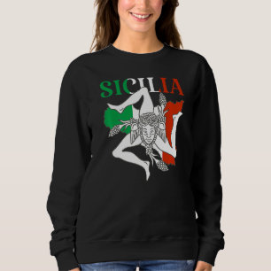 Sudadera Bandera italiana Trinacria Sicilia Bandera Sicilia
