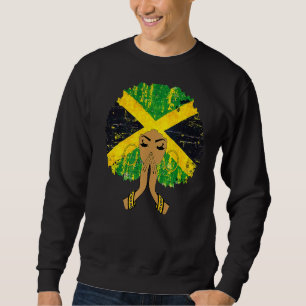 Sudadera Bandera jamaiquina Mujer negra Melanin Reina Afro