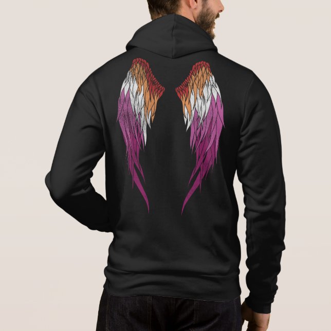 Sudadera Bandera lesbiana - Angel Wings (Reverso)