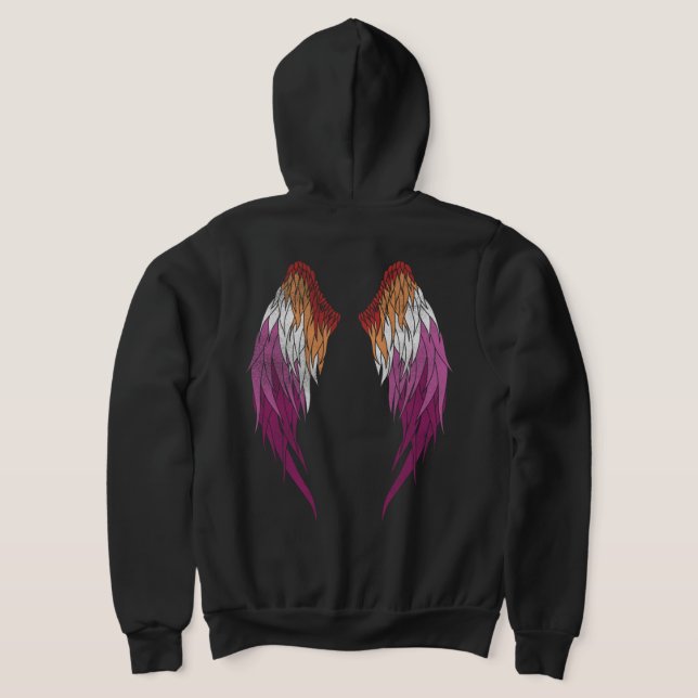 Sudadera Bandera lesbiana - Angel Wings (Distribución Reverso )
