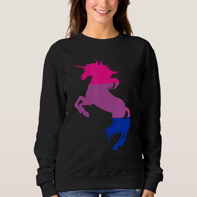 Sudadera Bandera Lgbt Bi Magnífica Unicornio Bisexualidad Q (Anverso)