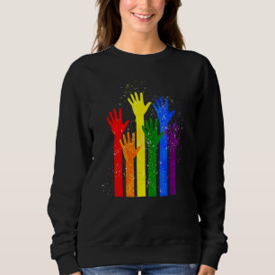Sudadera Bandera Lgbt Lgbt Orgullo mano Igualdad Derechos H