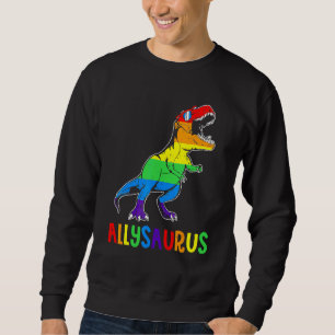 Sudadera Bandera Lgbt Orgullo Gay Dinosaurio Rex Allysaurus