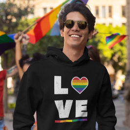 Sudadera Bandera LGBTQ Orgullo Gay Distressed Grunge Amor
