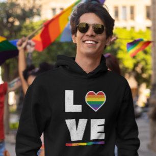 Sudadera Bandera LGBTQ Orgullo Gay Distressed Grunge Amor