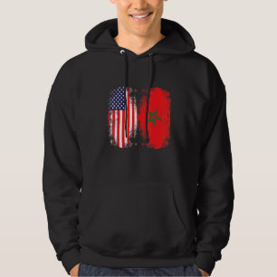 Sudadera Bandera marroquí marroquí norteamericana de bander