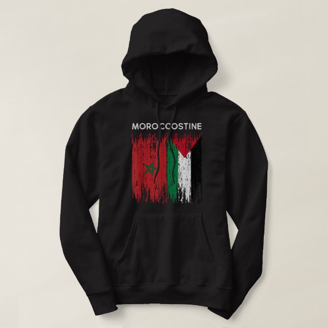 Sudadera Bandera marroquí y palestina Marruecos y paladar (Diseño del anverso)