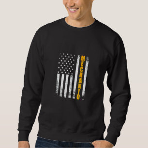 Sudadera Bandera Mecánica Estadounidense Usa Vintage Funny
