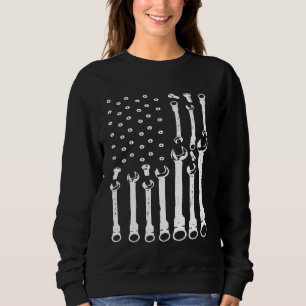 Sudadera Bandera Mecánica Mecánica Patriótica Bandera De Ee