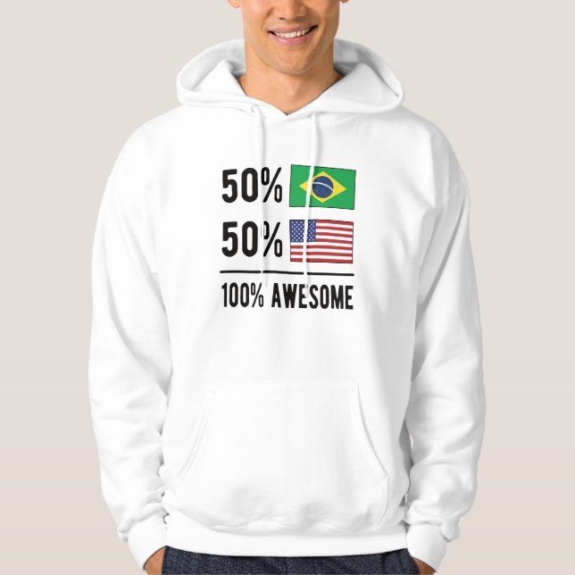 Sudadera Bandera media americana Brasil Estados Unidos (Anverso)