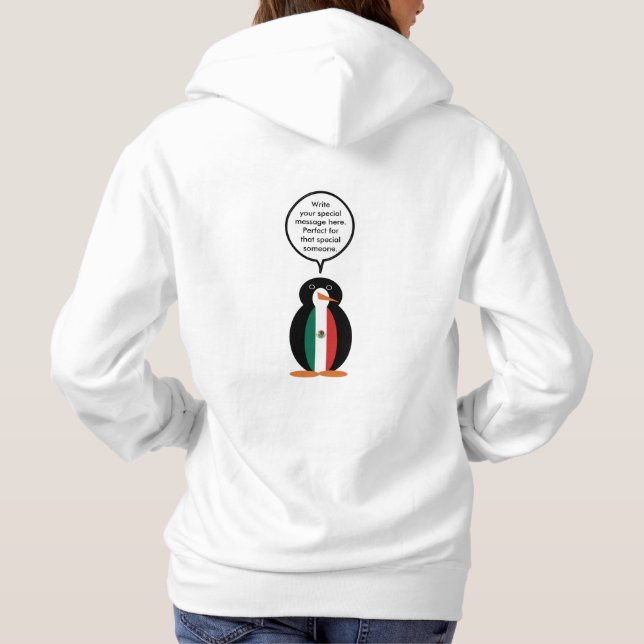 Sudadera Bandera mexicana hablando de las mujeres de Pengui (Reverso)