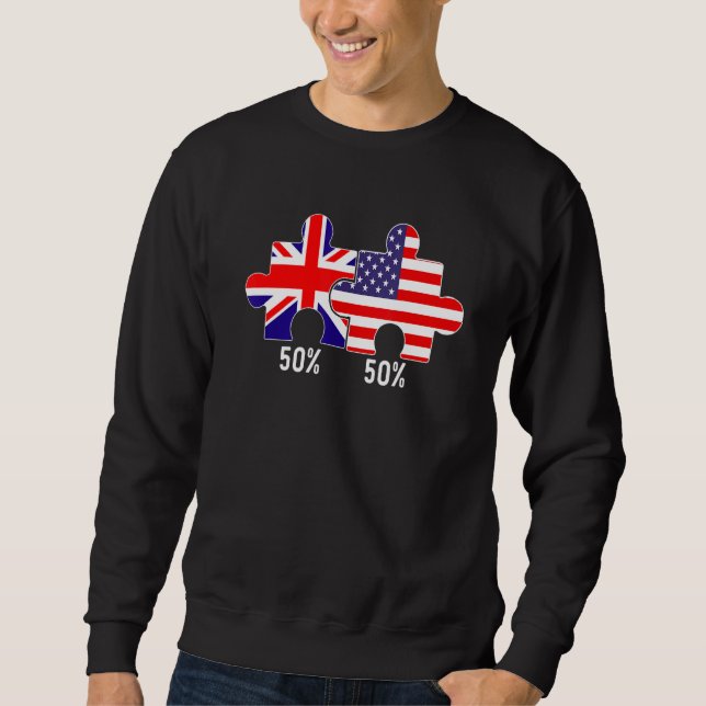 Sudadera Bandera mitad americana mitad británica Mapa combi (Anverso)