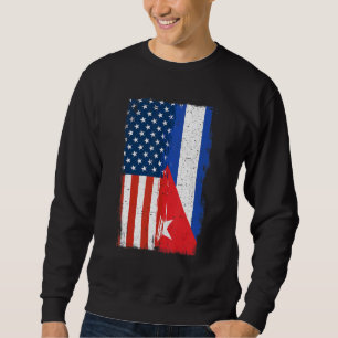 Sudadera Bandera mitad cubana mitad americana Cuba América