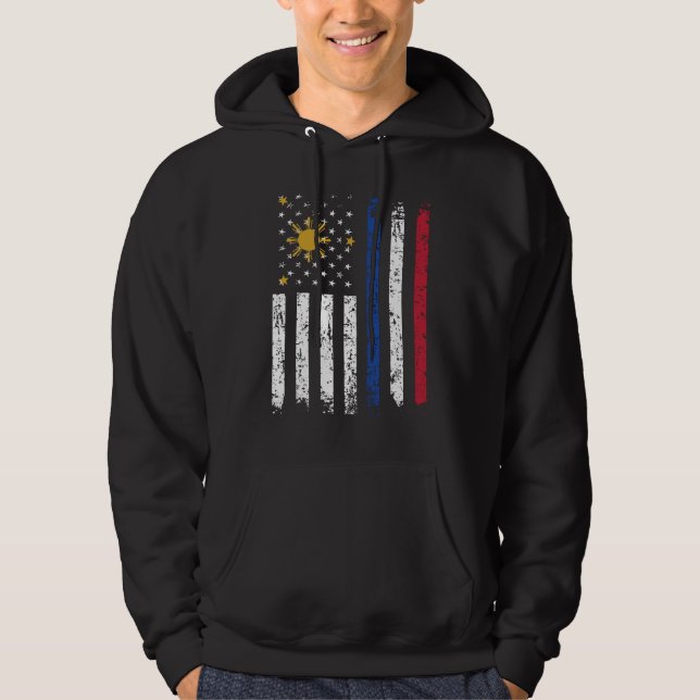 Sudadera Bandera mitad filipina mitad americana Filipinas E (Anverso)